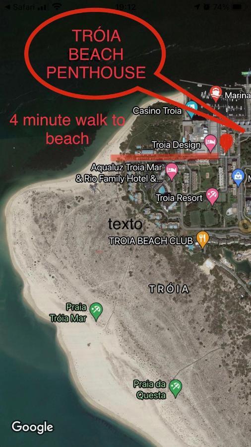 Beautiful Penthouse Apartment With Terrace - 4 Minute Walk To The Beach Troia Exterior foto